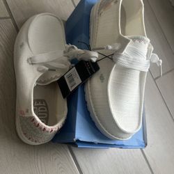 HEY DUDE WENDY FLORA LILY WHITE Lightweight Slip-On Comfort Women’s Shoe Sz 11