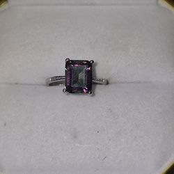 Size 7 Genuine Mystic Topaz S925