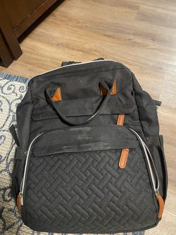 Black Quilted Diaper Bag Backpack