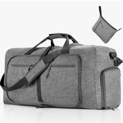 Large Gray Foldable Travel Duffel Bag