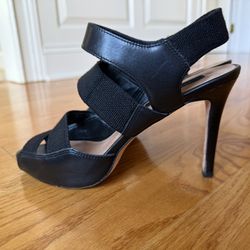 ANN TAYLOR “REID” heeled sandals - canvas/leather 7.5M