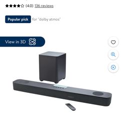 Onn 5.1.2 Soundbar With Dolby Atmos And Wireless Subwoofer  42”