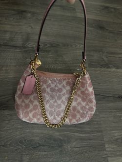 Coach Pink Crystal Embellished Shoulder Bag