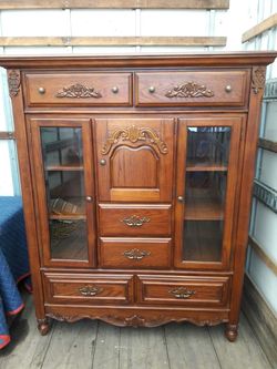 Solid wood chest.