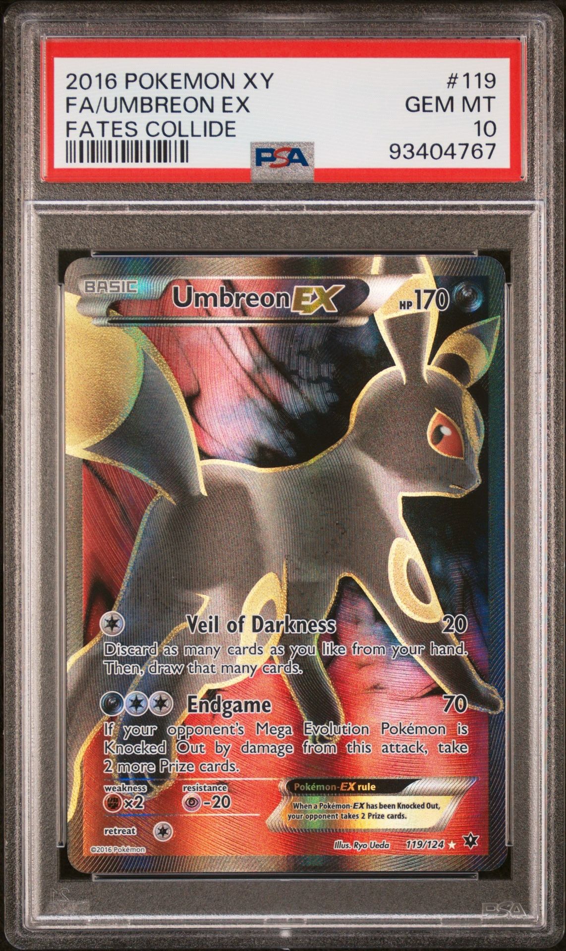 PSA 10 Umbreon EX #119 Pokemon Fates Collide