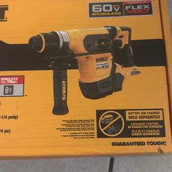 Brand New Dewalt FLEXVOLT 60V MAX Cordless 1-1/4 in. SDS Plus Rotary Hammer (Tool Only)