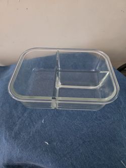 Glass  Container With Dividers, Set Of 3