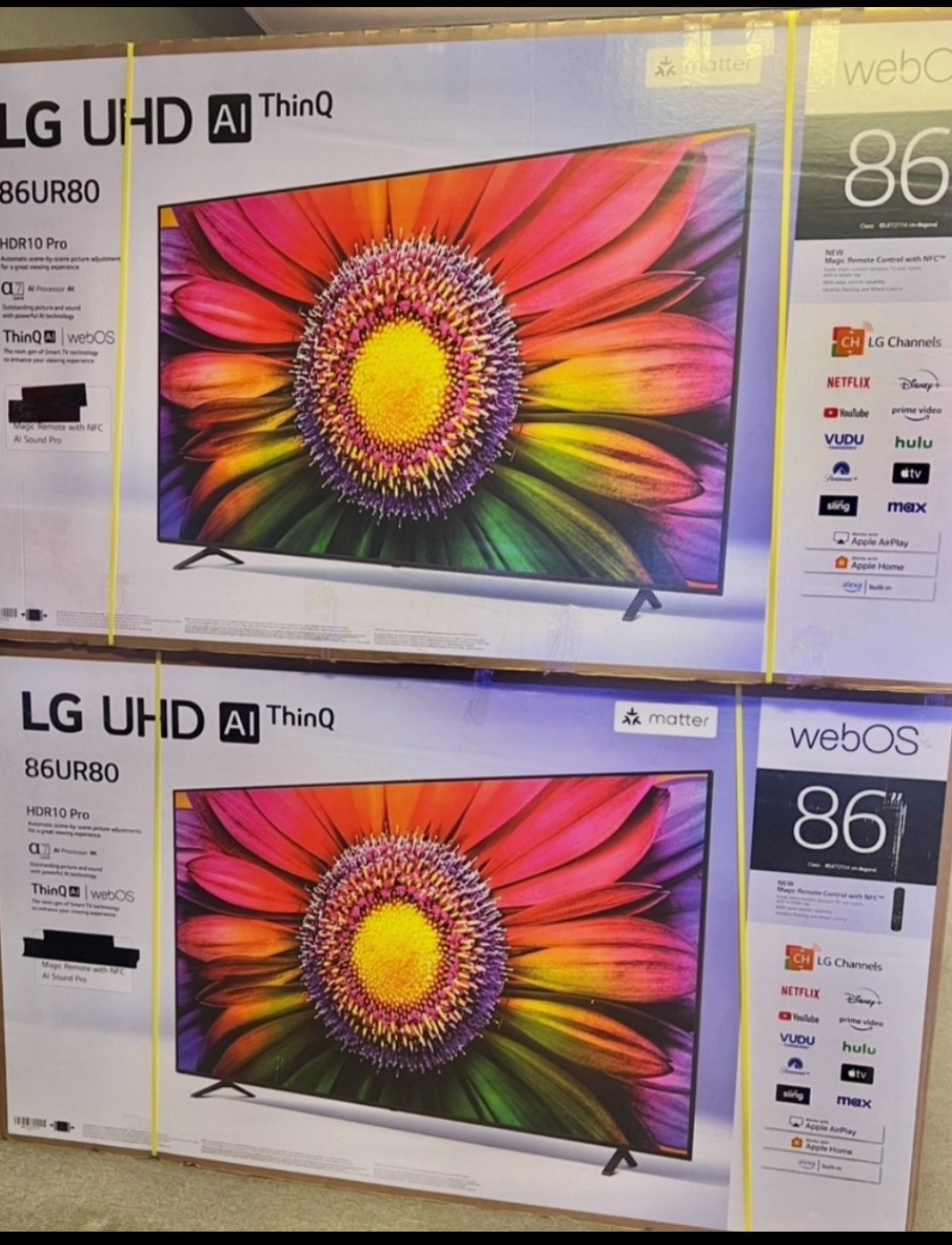 86 TV LG 4K smart HDTV $55 down on financing and free delivery six month warranty