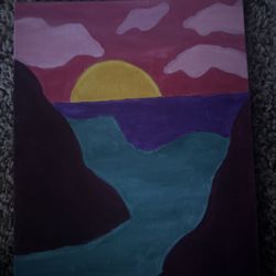 Pink Sunset Between Cliffs