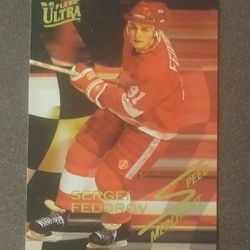 1995 Fleer Ultra Sergei Fedorov Detroit Red Wings #3 Of 10 Insert Speed Merchant HOF Hall Of Fame Hockey Card Vintage Collectible Sports NHL Pro 