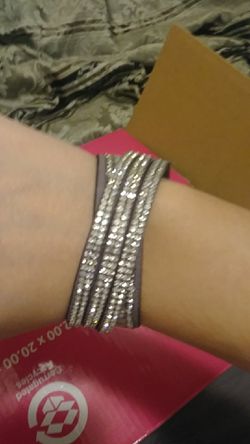 Silver Double Wrap Bracelet/Choker Necklace