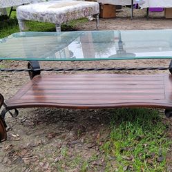Coffee Table, Glass, About 4 Ft Long 