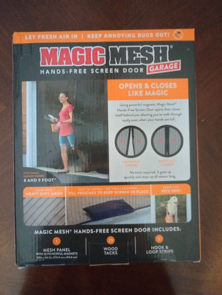 Magic Mesh Hands Free Screen Door For Garage