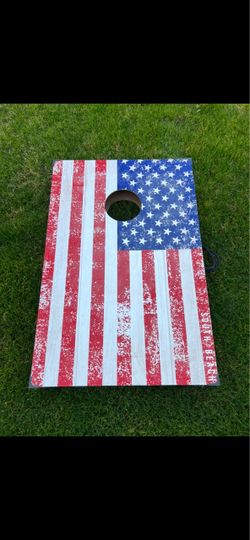 South Beach American Flag Cornhole Board Without Bags 35x23.5