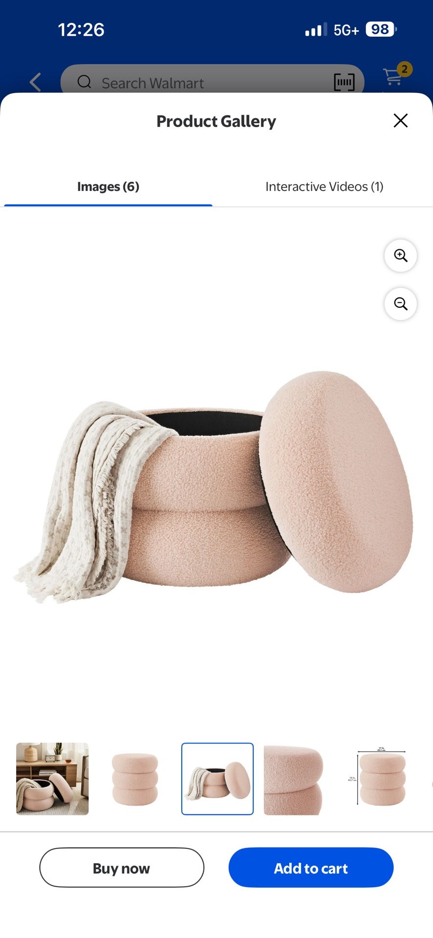 pink storage ottoman