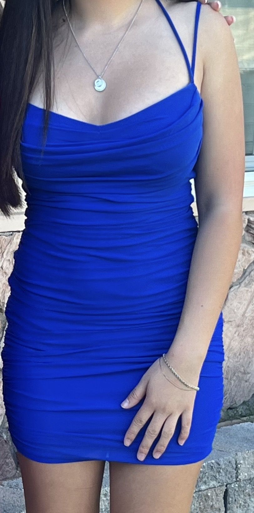 Windsor blue ruffle dress