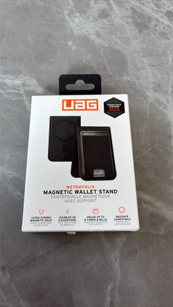Magnetic Wallet Stand Leather Black