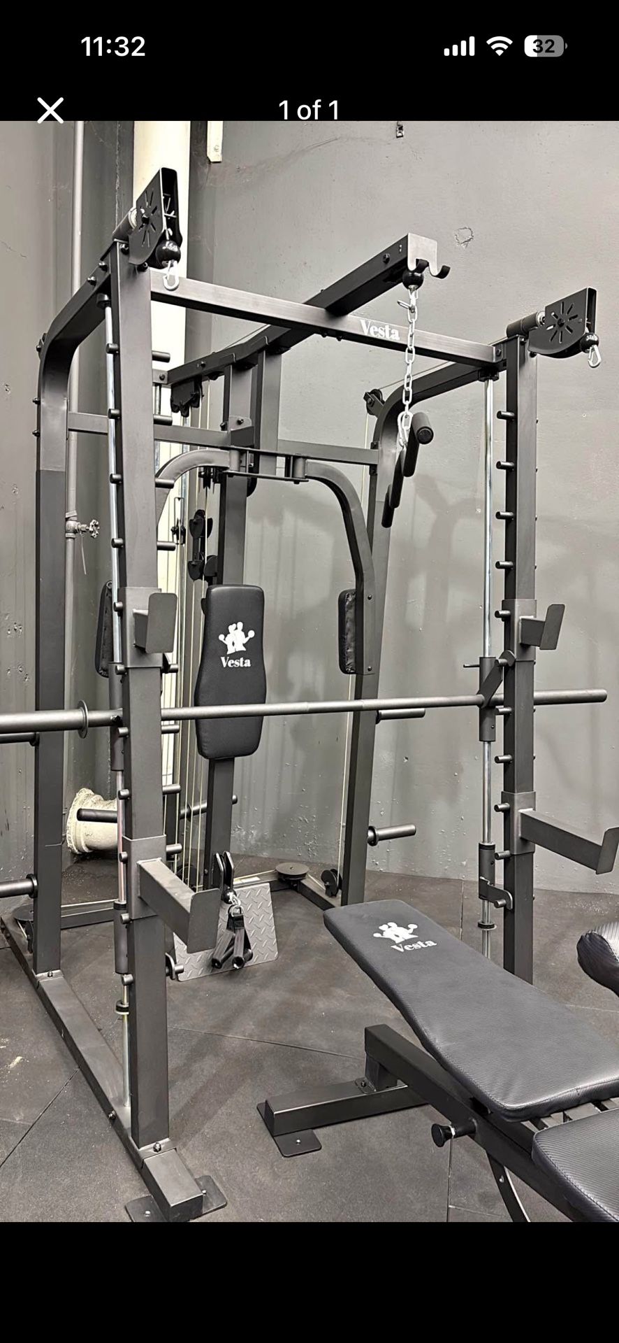 SM-2001 Multifunctional Smith Machine w FID Bench - Can add-on plates!