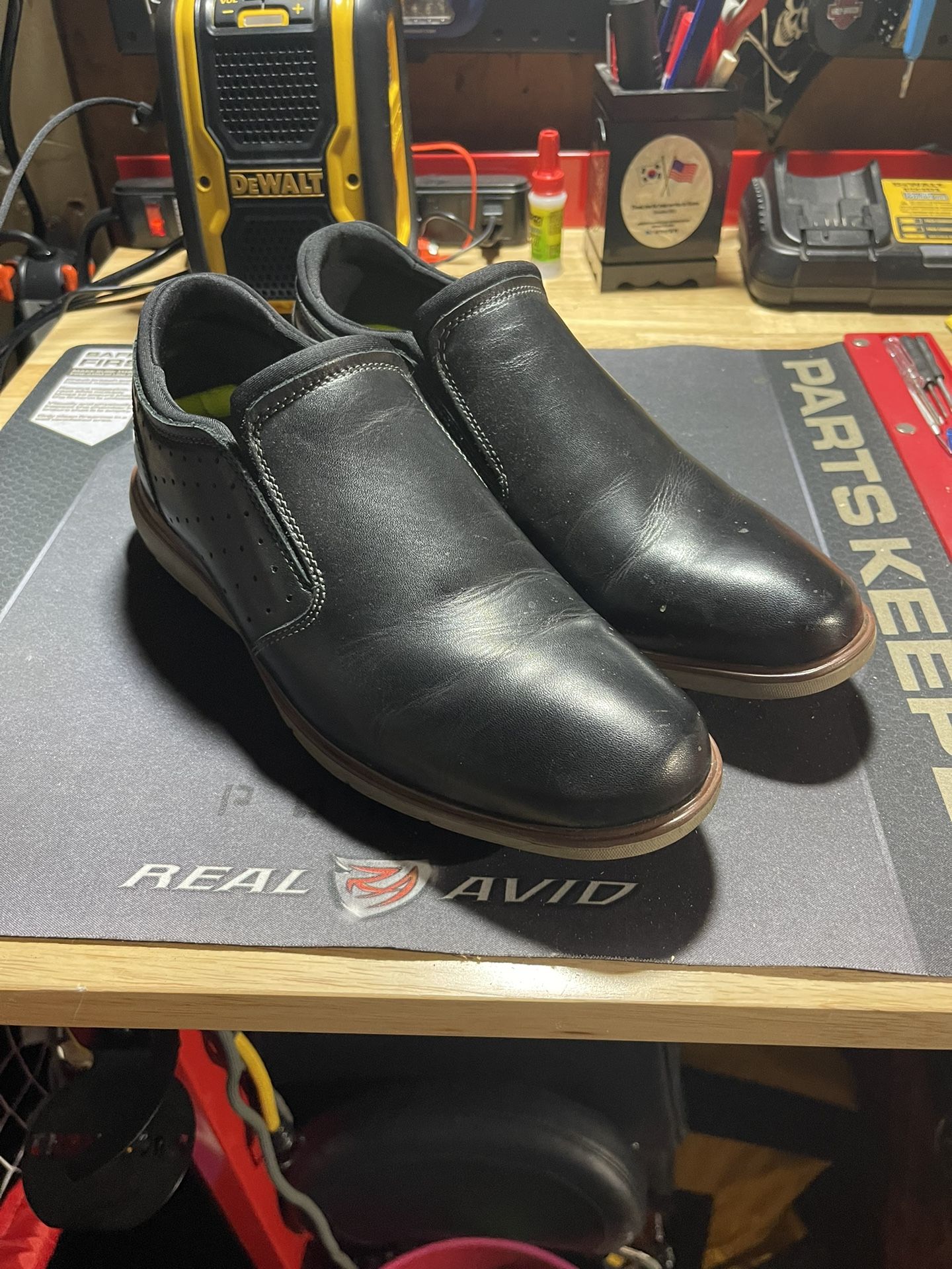 Men’s Florsheim Leather Comfortech Slip-On Dress Shoes Size 9