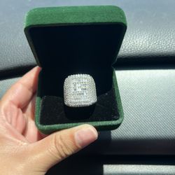 Fully Iced Out Moissanite Ring