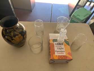 Flameless candle and vases