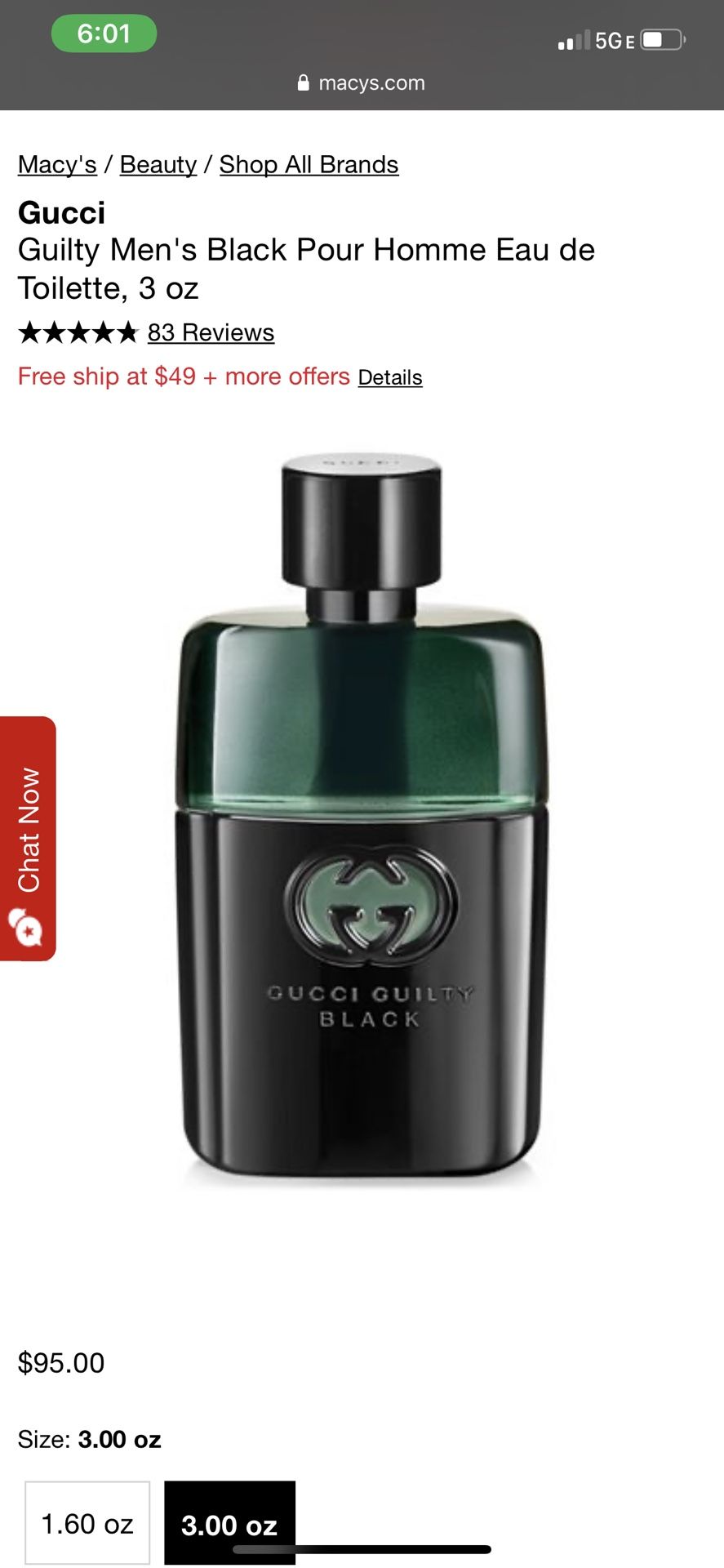 Gucci Guilty Black Men’s Cologne