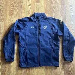 NAVY Mens Under Armour Full Zip Lightweight Fleece Sweatshirt Jacket 