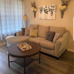 Small Beige Sofa Chaise Sleeper 💥 Brand New☄️ Financing& Delivery ✅ Living Room👍
