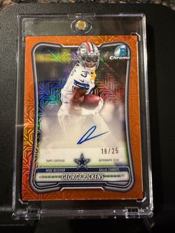 George Pickens Bowman Chrome Auto Orange Refractor 18/25