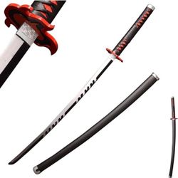 Metal Demon Sword 104cm/41inchs,Stainless Steel, Hashira Pillar and Protagonist Katana for Anime Cosplay, Anime Original Textures, Multiple Styles to 