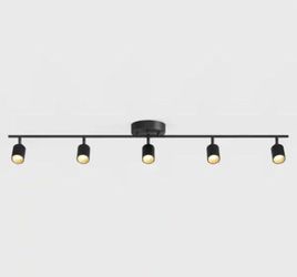 Vidalite Shura 5-Light Black Integrated LED Track Light with Rotatable Heads, 4 ft. Fixed Track Lighting Kit, 3000k, 2450 Lumens