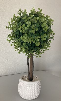 2 Indoor Artificial tree Cement Planter Ceramic Pot