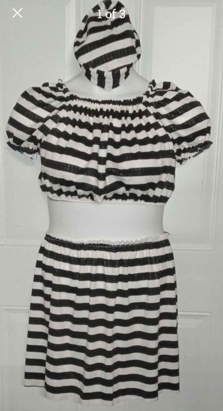 **NEW** 3pc Female Inmate/ Prison/ Prisoner Halloween Costume
