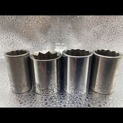 Bundle Lot Of 4 Vintage Craftsman Sockets 1/2” Drive G G1 V Series 44(contact info removed)8 