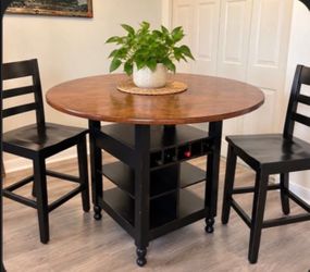 Crate and Barrel Dining/Bistro Table and Chairs (2)