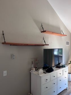 Sturdy Wooden Shelves with Brackets (set of 2)