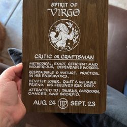 Vintage Virgo Wood Sign 