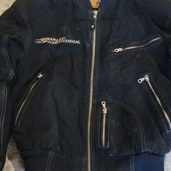 Vintage Suede Leather Official Harley Davidson Jacket. 100