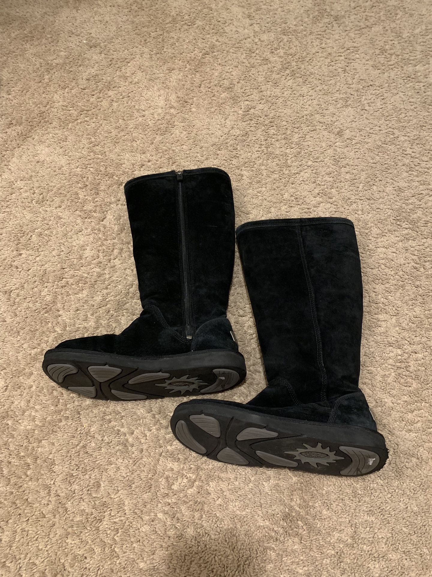 Uggs - Tall black with zipper Size 7 Women’s