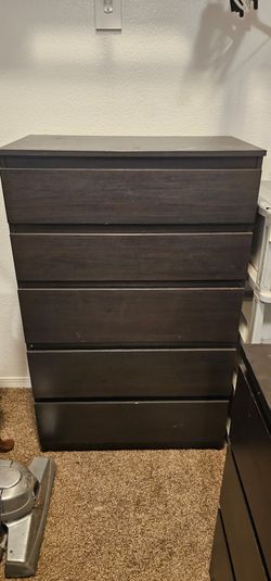 Black Tallboy 5 Drawer Dresser