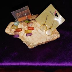 2 For One Pair of Glass Earrings