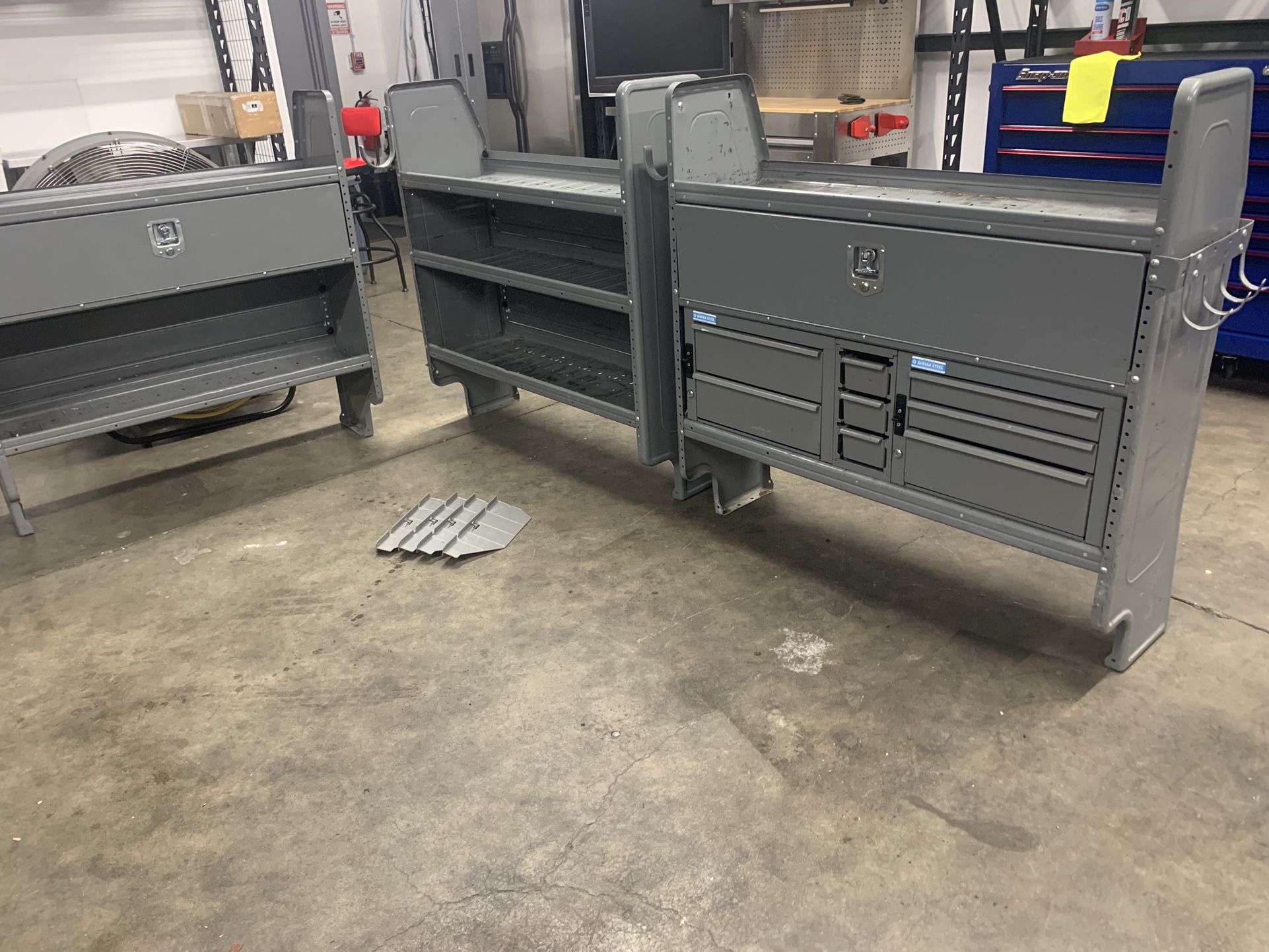 adrian steel van shelving units 3 set chevy express gmc savanna ford econoline transit