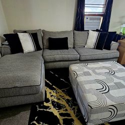 Sectenial sofa bed with ottoman
