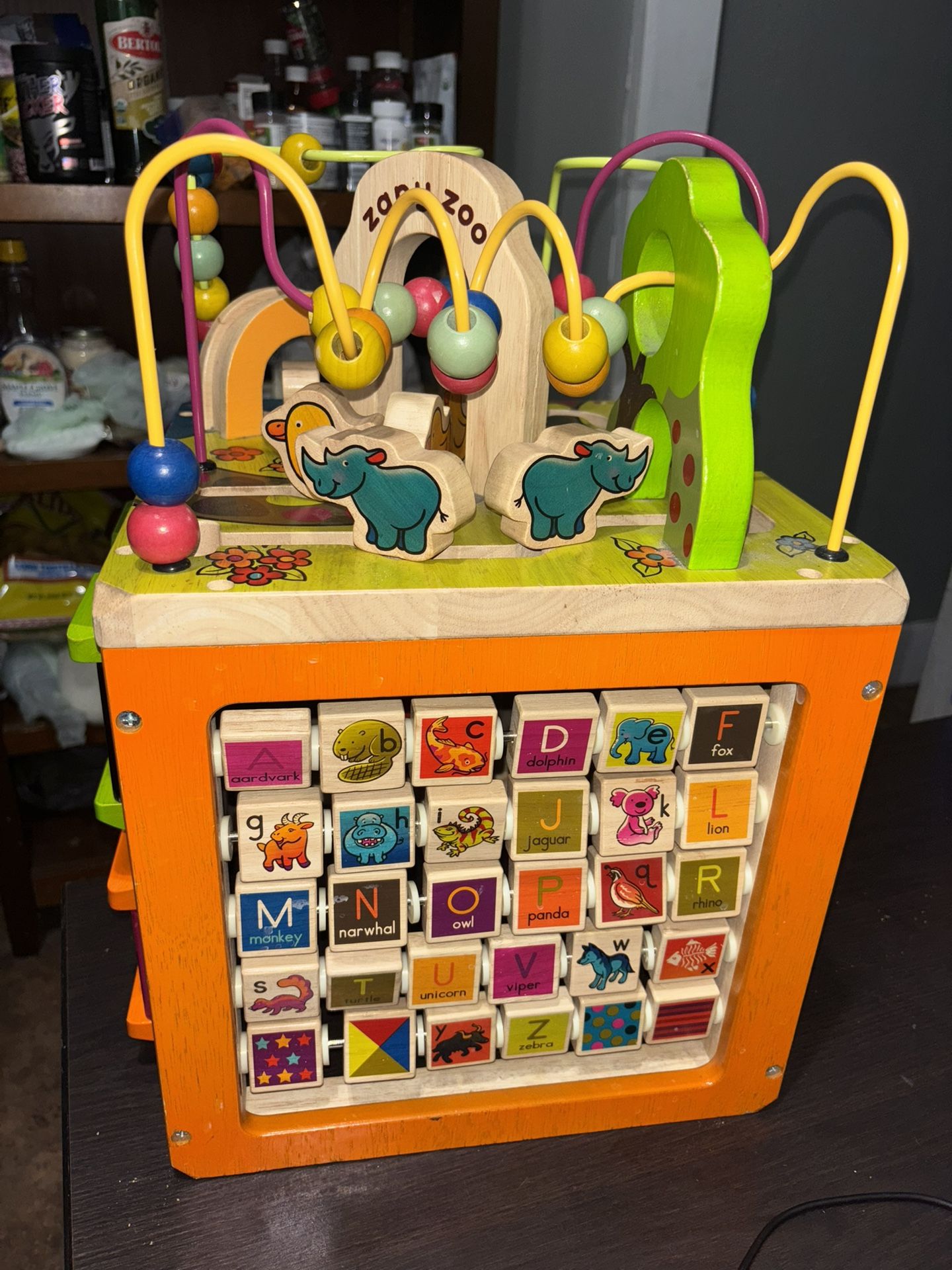 Zany Zoo Wooden Activity Cube
