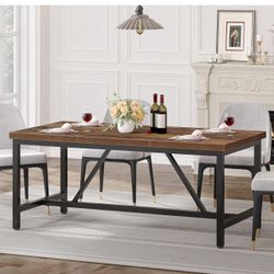 6ft Dining Room Table Rustic Brown 