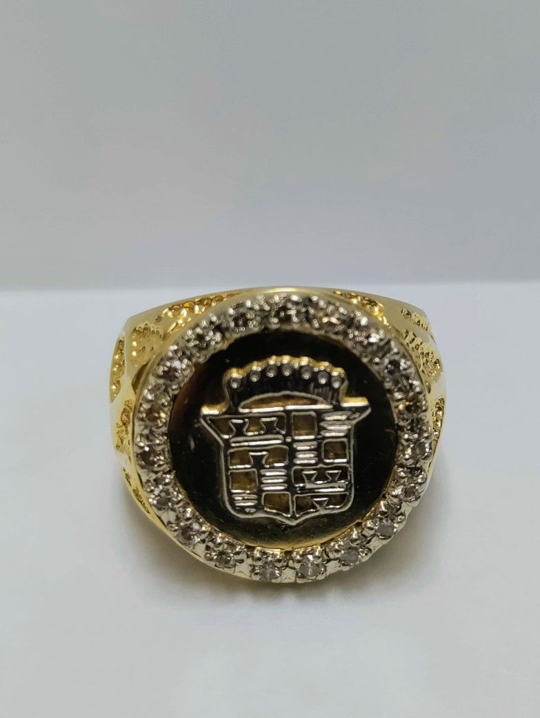 14K GOLD CADILLAC EMBLEM RING SIZE 9
