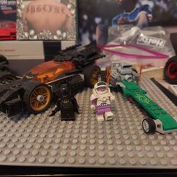 Lego Batman with Riddler and two vehicles