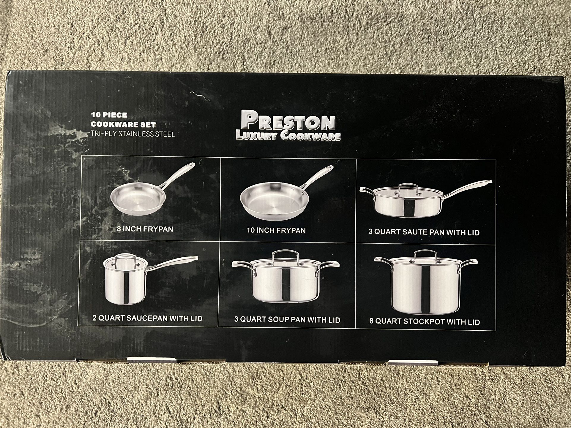 Stainless Steel Cookware Set 10 Piece Pots Pans