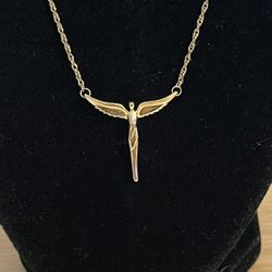 925 gold overlay stamped Bolivia silver Steven Lavaggi Angel necklace