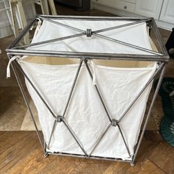 Pier 1, solid iron hamper 